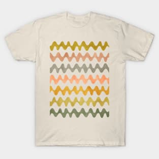 Abstract Waves Green Orange T-Shirt